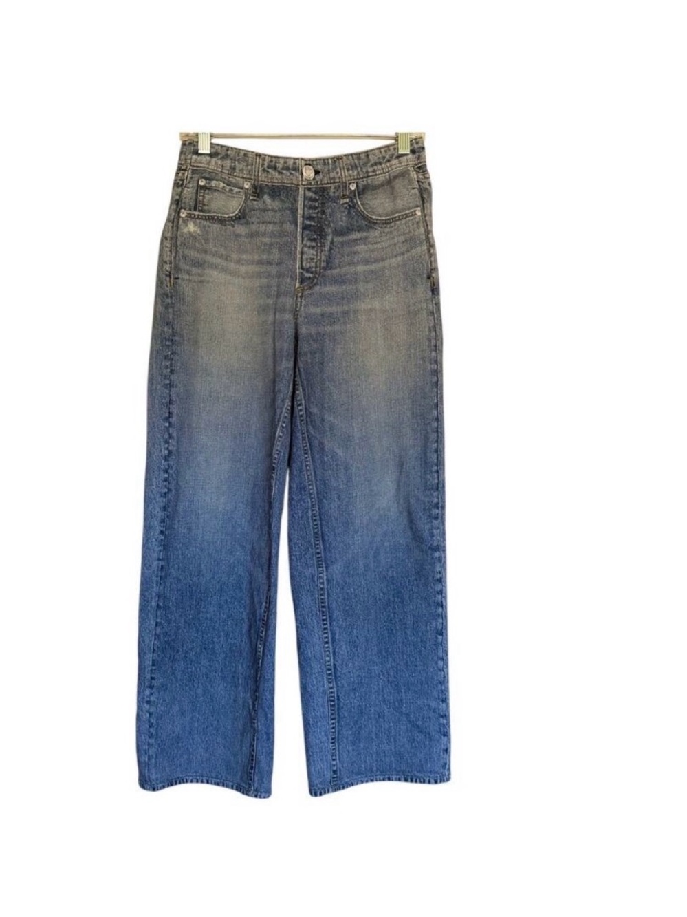 RAG & BONE Wide Leg Miramar Wide Pant - Medium Blue - Size Small
